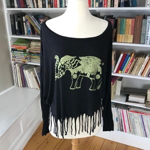 Brandy Melville Oversized Cropped Elephant T-shirt